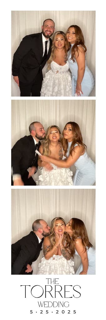 Torres Wedding — couple and friends photo booth strip