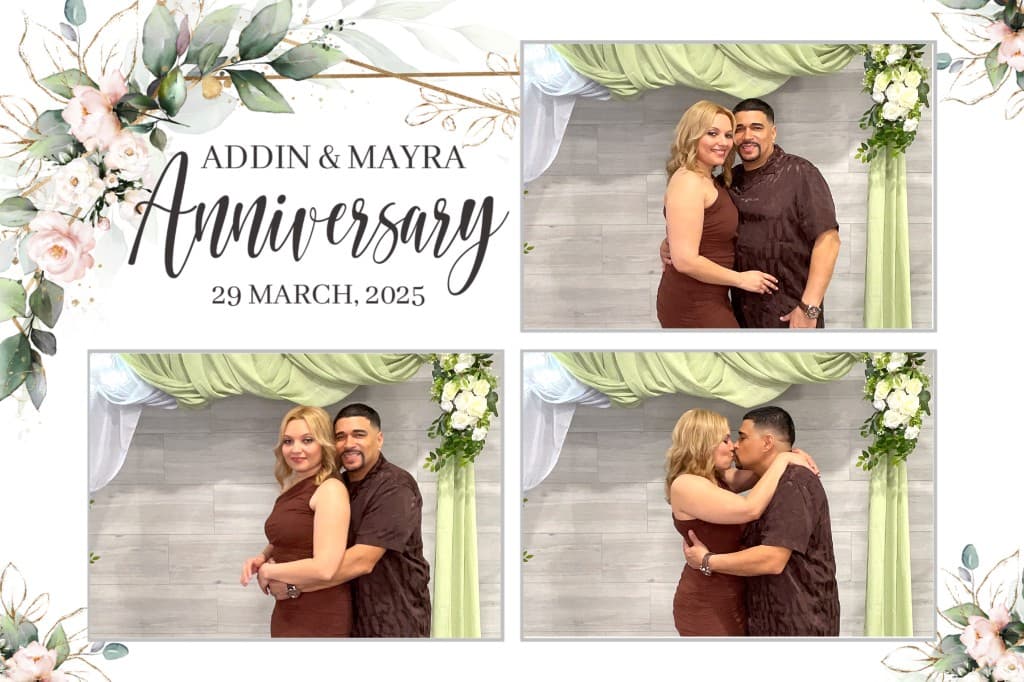 Anniversary celebration — couple photo booth collage
